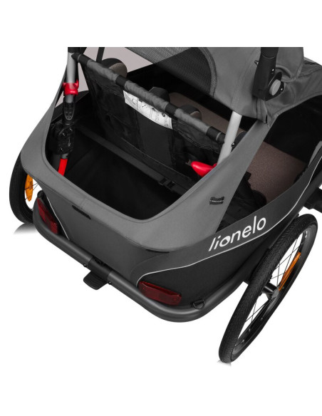 BN-LO-CAMA_GREY_GRAPHITE,Carucior si remorca de bicicleta, Lionelo, Cama, Multifunctional, Pentru 1 sau 2 copii, Cu sistem de ab