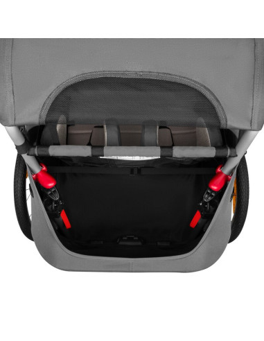 BN-LO-CAMA_GREY_STONE,Carucior si remorca de bicicleta, Lionelo, Cama, Multifunctional, Pentru 1 sau 2 copii, Cu sistem de absor