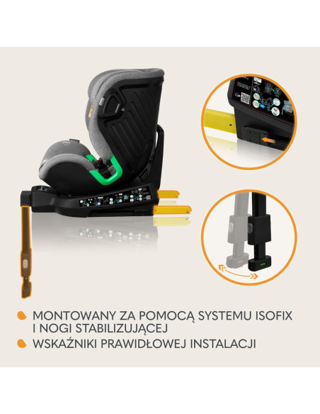 BN-LO-HARMONY_I-SIZE_GREY_CONCRETE_BAMBOO,Scaun auto, Lionelo, Harmony i-Size, Rotire 360 grade, Protectie laterala, Cu spatar r