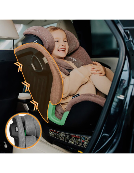 BN-LO-HARMONY_I-SIZE_GREY_CONCRETE_BAMBOO,Scaun auto, Lionelo, Harmony i-Size, Rotire 360 grade, Protectie laterala, Cu spatar r