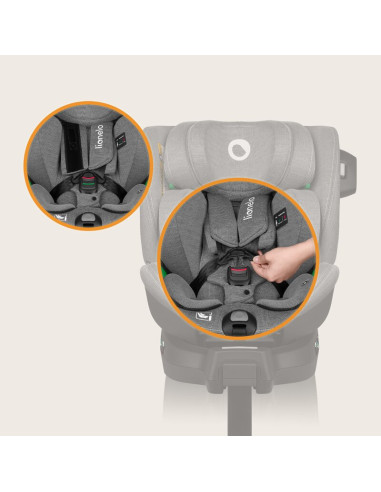 BN-LO-HARMONY_I-SIZE_GREY_CONCRETE_BAMBOO,Scaun auto, Lionelo, Harmony i-Size, Rotire 360 grade, Protectie laterala, Cu spatar r