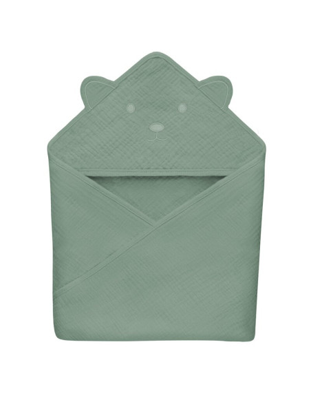 BN-LO-MUSLIN_HOODED_TOWEL_GREEN_FOREST,Prosop de baie, Lionelo, Cu gluga, Din muselina, 100% bumbac, 80x80 cm, Absorbtie eficien BN-LO-MUSLIN_HOODED_TOWEL_GREEN_FOREST,Prosop de baie, Lionelo, Cu gluga, Din muselina, 100% bumbac, 80x80 cm, Absorbtie eficien