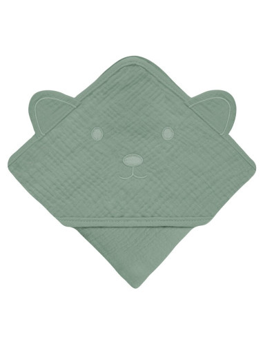 BN-LO-MUSLIN_HOODED_TOWEL_GREEN_FOREST,Prosop de baie, Lionelo, Cu gluga, Din muselina, 100% bumbac, 80x80 cm, Absorbtie eficien BN-LO-MUSLIN_HOODED_TOWEL_GREEN_FOREST,Prosop de baie, Lionelo, Cu gluga, Din muselina, 100% bumbac, 80x80 cm, Absorbtie eficien
