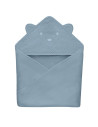 BN-LO-MUSLIN_HOODED_TOWEL_GREY_SKY,Prosop de baie, Lionelo, Cu gluga, Din muselina, 100% bumbac, 80x80 cm, Absorbtie eficienta, 