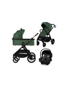 BN-LO-LAYLA_3IN1_GREEN_FOREST,Carucior 3 in 1, Lionelo, Layla, Pana la 22 kg, Cadru aluminiu, Cu landou intarit si salteluta din 2