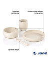 BN-8420421089309,Set complet de masa, Jane, Din silicon, Cu 4 piese, Farfurie, Bol, Lingurita si pahar, BPA free, Pale