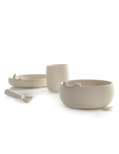 BN-8420421089507,Set complet de masa, Jane, Din silicon, Cu 4 piese, Farfurie, Bol, Lingurita si pahar, BPA free, Sand 2