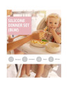 BN-8420421089323,Set de masa, Jane, Din silicon, 2 piese, Cu bol si lingurita, BPA Free, Pale