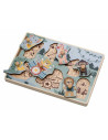 BN-85086,Puzzle muzical din lemn, Free2Play, Cu animalute din jungla, Cu sunete, Cu maner, Stimuleaza simturile, invatarea prin 