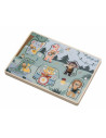 BN-85086,Puzzle muzical din lemn, Free2Play, Cu animalute din jungla, Cu sunete, Cu maner, Stimuleaza simturile, invatarea prin 