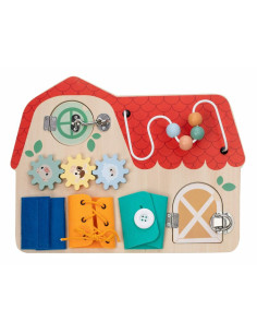 BN-85116,Tablita cu activitati, Free2Play, Din lemn, Cu elemente interactive, Dezvolta coordonarea mana-ochi, 40x30x6,5 cm, 18 l 2