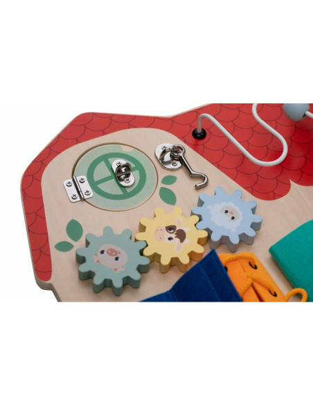 BN-85116,Tablita cu activitati, Free2Play, Din lemn, Cu elemente interactive, Dezvolta coordonarea mana-ochi, 40x30x6,5 cm, 18 l