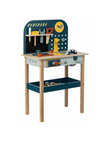 BN-85154,Banc de lucru, Free2Play, My first wooden Work Bench, Cu diverse unelte si accesorii, Pliabil, 55 x 28,5 x 85 cm, 36 lu