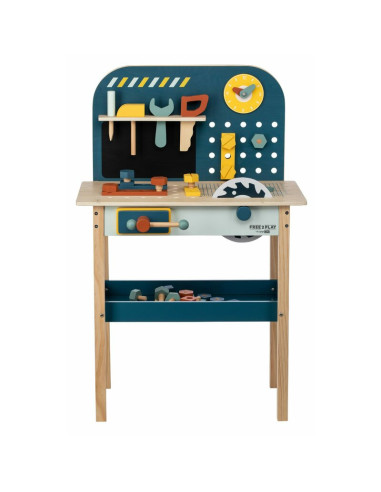 BN-85154,Banc de lucru, Free2Play, My first wooden Work Bench, Cu diverse unelte si accesorii, Pliabil, 55 x 28,5 x 85 cm, 36 lu BN-85154,Banc de lucru, Free2Play, My first wooden Work Bench, Cu diverse unelte si accesorii, Pliabil, 55 x 28,5 x 85 cm, 36 lu