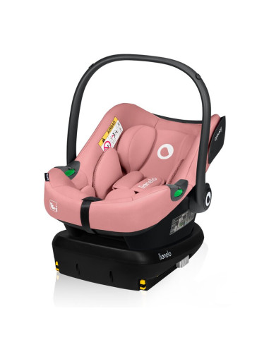 BN-LO-ASTRID_I-SIZE_PINK_CORAL,Scoica auto, Lionelo, i-Size Astrid, 0-13 Kg, 40-87 cm, Cu maner si capotina reglabile, Cu protec