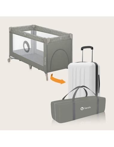 BN-LO-STEFI_BEIGE_SAND,Patut pliant, Lionelo, Stefi, Cu un nivel, Cu intrare laterala cu fermoar, 2 roti, 120x60 cm, Conform cu 