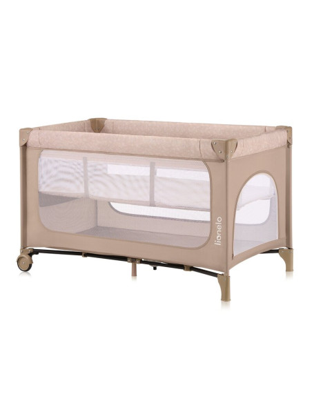 BN-LO-JASMIN_EASY_FOLD_BEIGE_SAND,Patut pliant, Lionelo, Jasmin Easy Fold, Pana la 15 kg, Usor de pliat, Cu doua nivele, Cu salt
