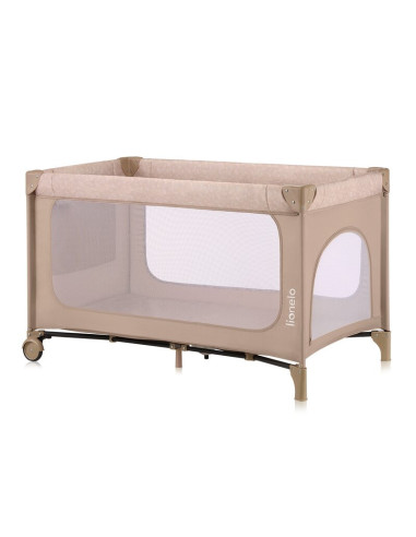 BN-LO-JASMIN_EASY_FOLD_BEIGE_SAND,Patut pliant, Lionelo, Jasmin Easy Fold, Pana la 15 kg, Usor de pliat, Cu doua nivele, Cu salt