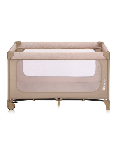 BN-LO-JASMIN_EASY_FOLD_BEIGE_SAND,Patut pliant, Lionelo, Jasmin Easy Fold, Pana la 15 kg, Usor de pliat, Cu doua nivele, Cu salt