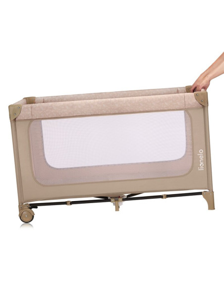 BN-LO-JASMIN_EASY_FOLD_BEIGE_SAND,Patut pliant, Lionelo, Jasmin Easy Fold, Pana la 15 kg, Usor de pliat, Cu doua nivele, Cu salt