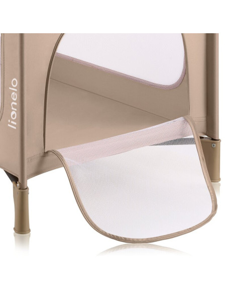 BN-LO-JASMIN_EASY_FOLD_BEIGE_SAND,Patut pliant, Lionelo, Jasmin Easy Fold, Pana la 15 kg, Usor de pliat, Cu doua nivele, Cu salt
