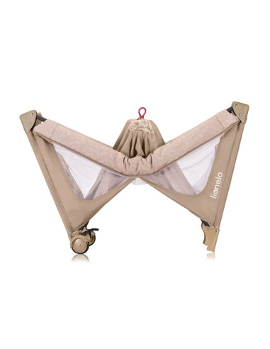 BN-LO-JASMIN_EASY_FOLD_BEIGE_SAND,Patut pliant, Lionelo, Jasmin Easy Fold, Pana la 15 kg, Usor de pliat, Cu doua nivele, Cu salt