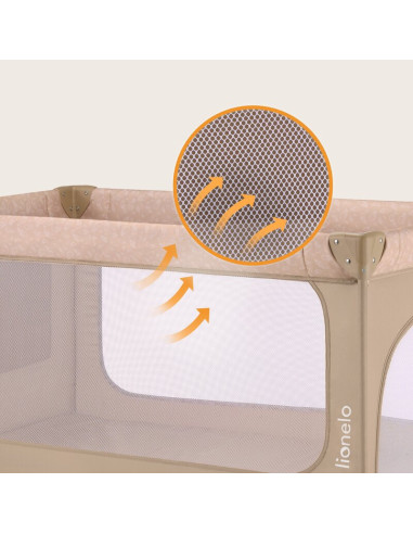 BN-LO-JASMIN_EASY_FOLD_BEIGE_SAND,Patut pliant, Lionelo, Jasmin Easy Fold, Pana la 15 kg, Usor de pliat, Cu doua nivele, Cu salt