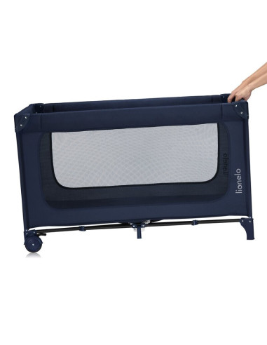 BN-LO-JASMIN_EASY_FOLD_BLUE_NAVY,Patut pliant, Lionelo, Jasmin Easy Fold, Pana la 15 kg, Usor de pliat, Cu doua nivele, Cu salte