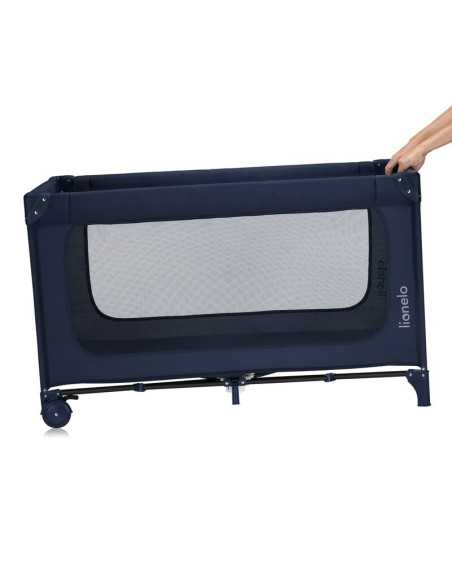 BN-LO-JASMIN_EASY_FOLD_BLUE_NAVY,Patut pliant, Lionelo, Jasmin Easy Fold, Pana la 15 kg, Usor de pliat, Cu doua nivele, Cu salte