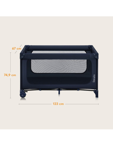 BN-LO-JASMIN_EASY_FOLD_BLUE_NAVY,Patut pliant, Lionelo, Jasmin Easy Fold, Pana la 15 kg, Usor de pliat, Cu doua nivele, Cu salte