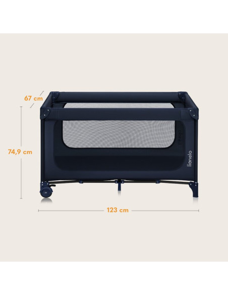 BN-LO-JASMIN_EASY_FOLD_BLUE_NAVY,Patut pliant, Lionelo, Jasmin Easy Fold, Pana la 15 kg, Usor de pliat, Cu doua nivele, Cu salte