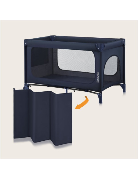 BN-LO-JASMIN_EASY_FOLD_BLUE_NAVY,Patut pliant, Lionelo, Jasmin Easy Fold, Pana la 15 kg, Usor de pliat, Cu doua nivele, Cu salte