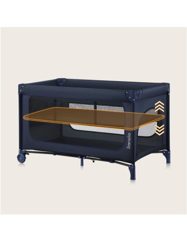 BN-LO-JASMIN_EASY_FOLD_BLUE_NAVY,Patut pliant, Lionelo, Jasmin Easy Fold, Pana la 15 kg, Usor de pliat, Cu doua nivele, Cu salte