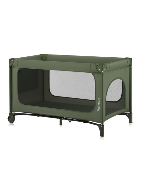 BN-LO-JASMIN_EASY_FOLD_GREEN_OLIVE,Patut pliant, Lionelo, Jasmin Easy Fold, Pana la 15 kg, Usor de pliat, Cu doua nivele, Cu sal