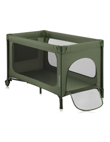 BN-LO-JASMIN_EASY_FOLD_GREEN_OLIVE,Patut pliant, Lionelo, Jasmin Easy Fold, Pana la 15 kg, Usor de pliat, Cu doua nivele, Cu sal