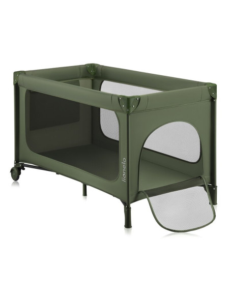 BN-LO-JASMIN_EASY_FOLD_GREEN_OLIVE,Patut pliant, Lionelo, Jasmin Easy Fold, Pana la 15 kg, Usor de pliat, Cu doua nivele, Cu sal