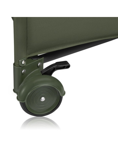 BN-LO-JASMIN_EASY_FOLD_GREEN_OLIVE,Patut pliant, Lionelo, Jasmin Easy Fold, Pana la 15 kg, Usor de pliat, Cu doua nivele, Cu sal