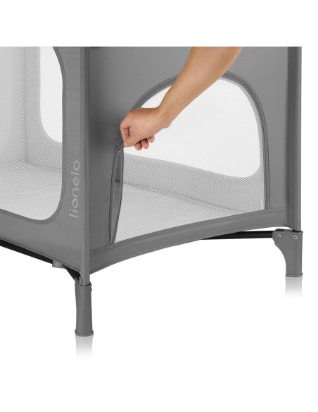 BN-LO-JASMIN_EASY_FOLD_GREY_STONE,Patut pliant, Lionelo, Jasmin Easy Fold, Pana la 15 kg, Usor de pliat, Cu doua nivele, Cu salt