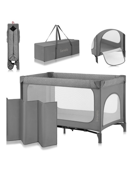BN-LO-JASMIN_EASY_FOLD_GREY_STONE,Patut pliant, Lionelo, Jasmin Easy Fold, Pana la 15 kg, Usor de pliat, Cu doua nivele, Cu salt