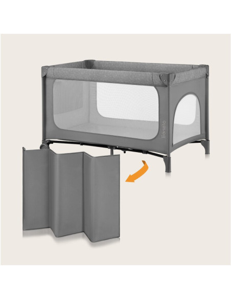BN-LO-JASMIN_EASY_FOLD_GREY_STONE,Patut pliant, Lionelo, Jasmin Easy Fold, Pana la 15 kg, Usor de pliat, Cu doua nivele, Cu salt