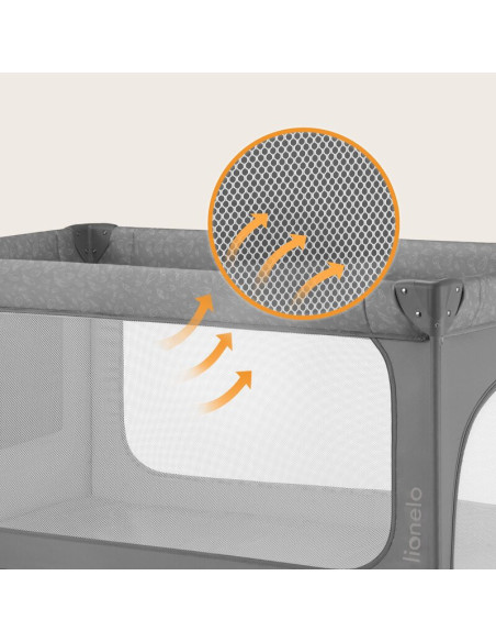 BN-LO-JASMIN_EASY_FOLD_GREY_STONE,Patut pliant, Lionelo, Jasmin Easy Fold, Pana la 15 kg, Usor de pliat, Cu doua nivele, Cu salt