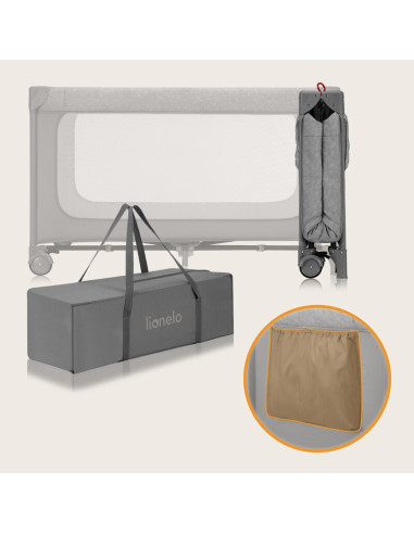 BN-LO-JASMIN_EASY_FOLD_GREY_STONE,Patut pliant, Lionelo, Jasmin Easy Fold, Pana la 15 kg, Usor de pliat, Cu doua nivele, Cu salt