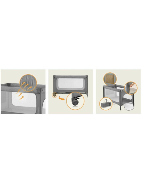 BN-LO-JASMIN_EASY_FOLD_GREY_STONE,Patut pliant, Lionelo, Jasmin Easy Fold, Pana la 15 kg, Usor de pliat, Cu doua nivele, Cu salt