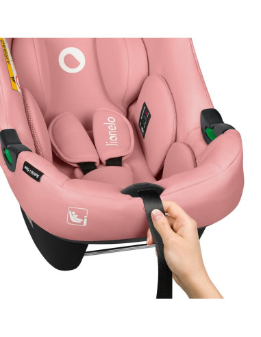BN-LO-ASTRID_I-SIZE_PINK_CORAL+BASE_BLACK,Scoica auto, Lionelo, i-Size Astrid, Include baza Isofix, 0-13 Kg, 40-87 cm, Cu maner 
