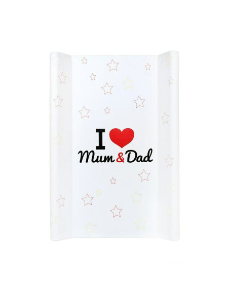 BN-28787,Saltea de infasat, New Baby, I love mum and dad, 50x70, Din material plastic rezistent la apa, Fara substante nocive, 0