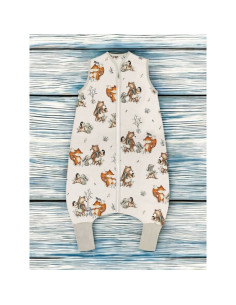 BN-6426972026963,Sac de dormit, MimiNu, Cu picioruse, De iarna, Din bumbac certificat Oeko Tex Standard 100, Cu fermoar pe mijlo 2