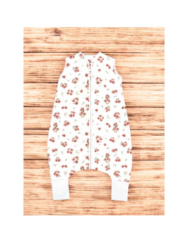 BN-6426972026970,Sac de dormit, MimiNu, Cu picioruse, De iarna, Din bumbac certificat Oeko Tex Standard 100, Cu fermoar pe mijlo