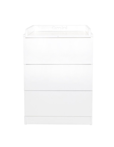 BN-6426972027014,Comoda, Qmini, Wladi, Cu masa pentru infasat demontabila, Cu 3 sertare, Din pal+placa HDF, Alb