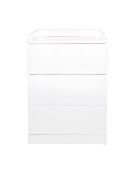 BN-6426972027014,Comoda, Qmini, Wladi, Cu masa pentru infasat demontabila, Cu 3 sertare, Din pal+placa HDF, Alb