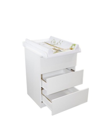 BN-6426972027014,Comoda, Qmini, Wladi, Cu masa pentru infasat demontabila, Cu 3 sertare, Din pal+placa HDF, Alb